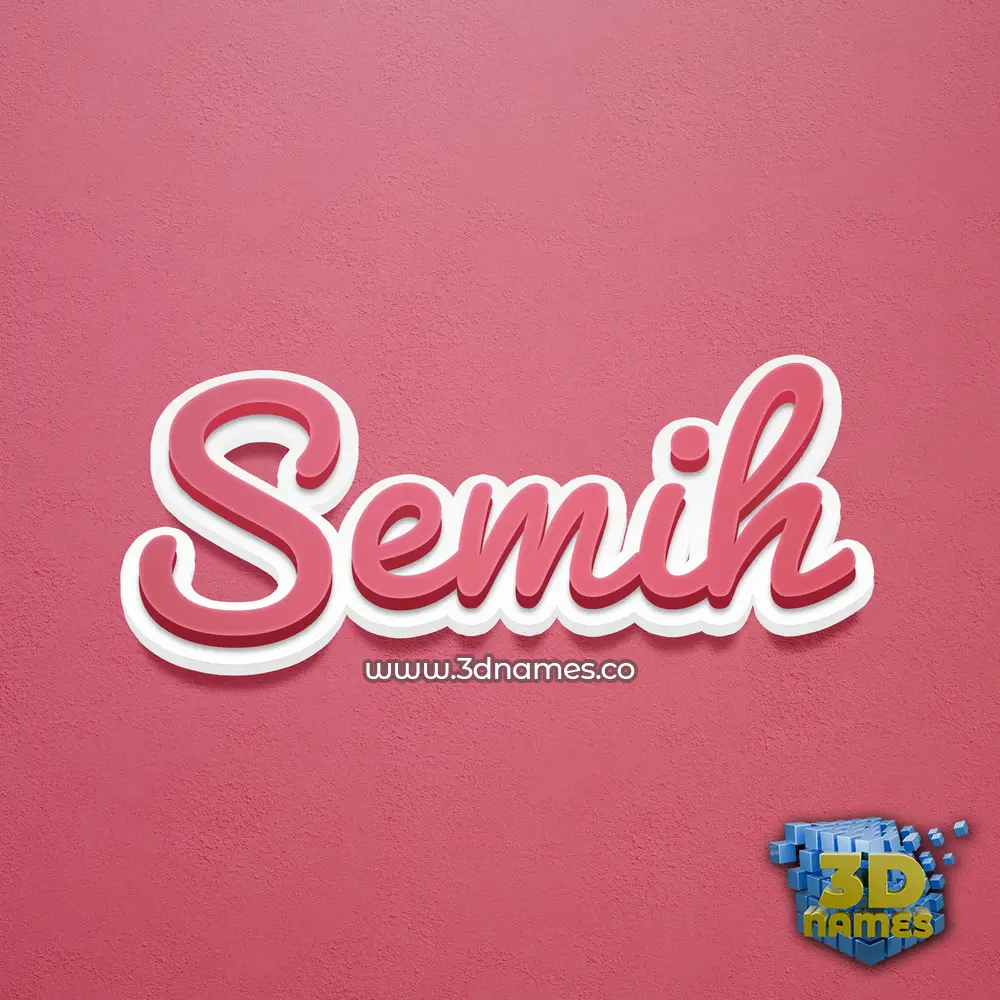 semih in Red Scribble style - 3D name wallpaper
