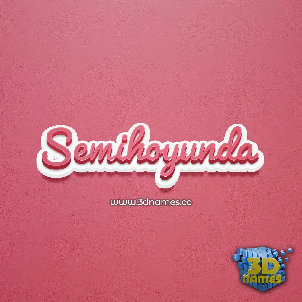 semihoyunda in Red Scribble style - 3D name wallpaper