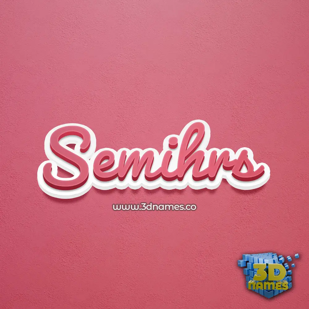 semihrs in Red Scribble style - 3D name wallpaper