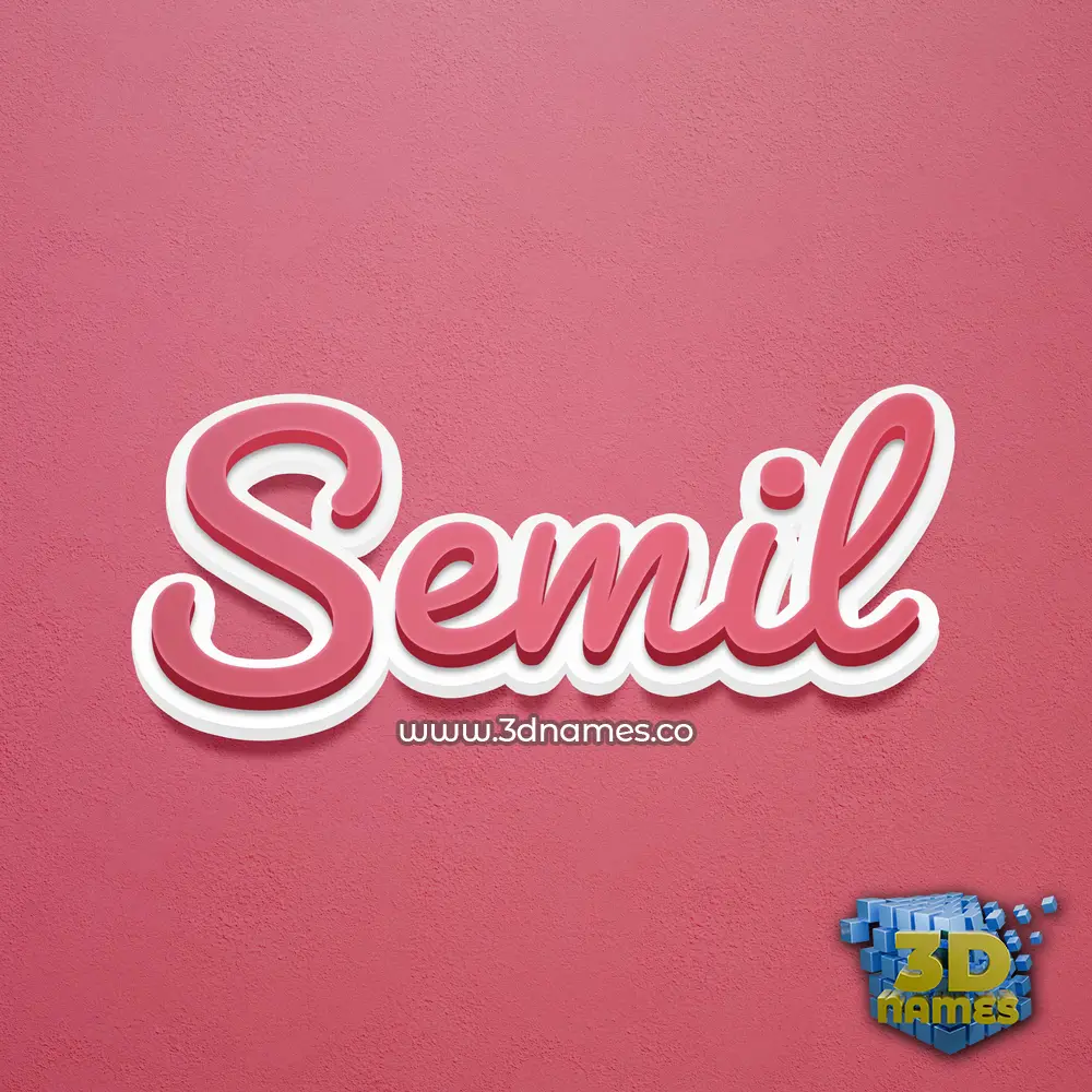 semil in Red Scribble style - 3D name wallpaper