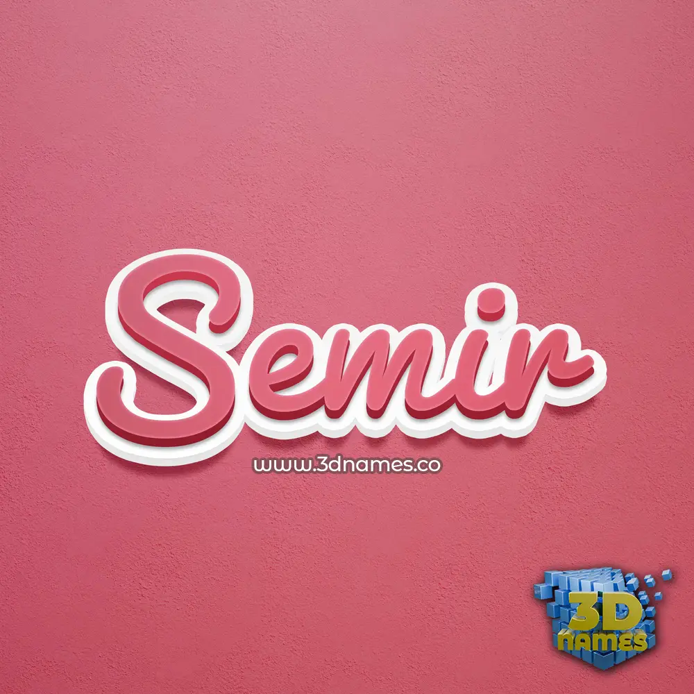 semir in Red Scribble style - 3D name wallpaper