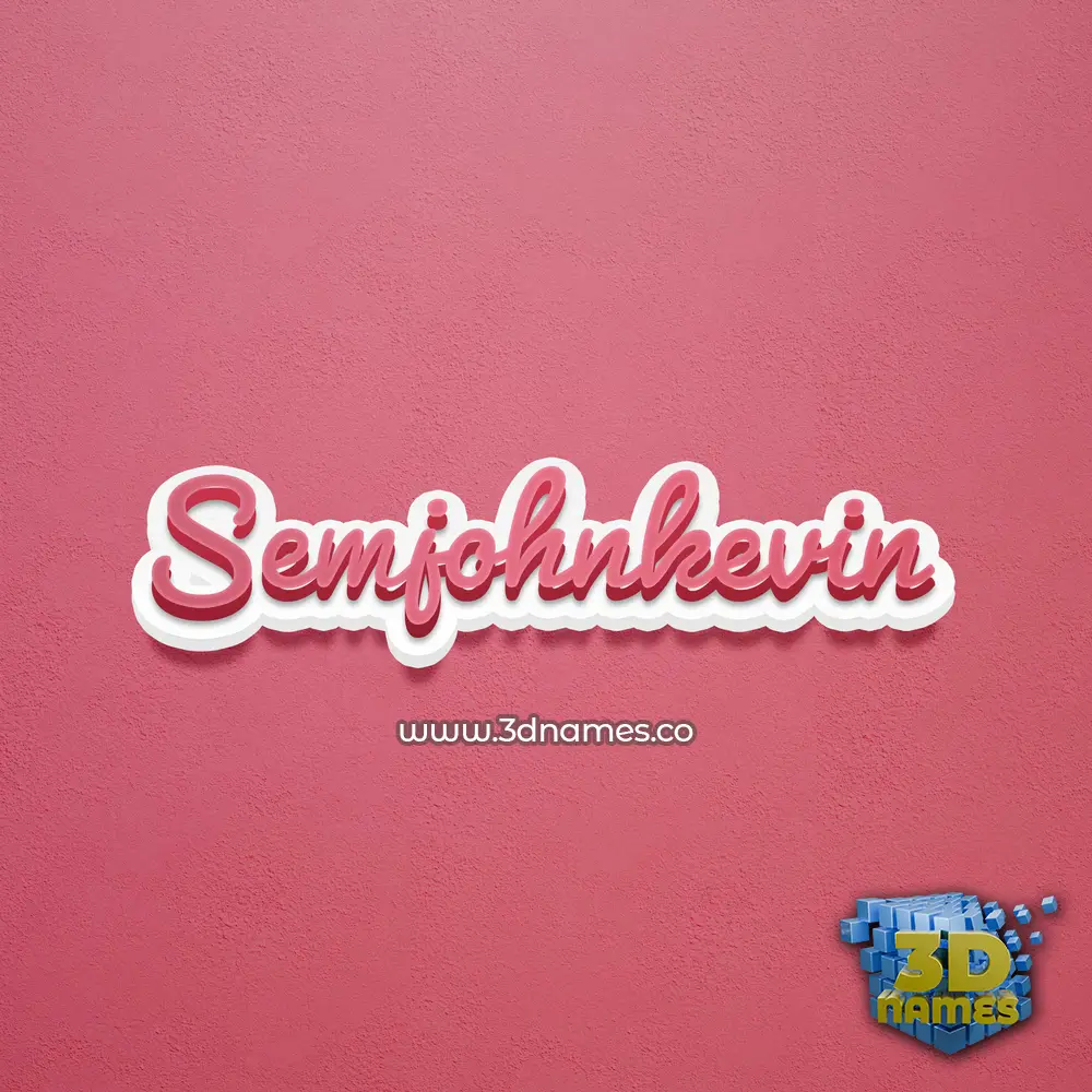 semjohnkevin in Red Scribble style - 3D name wallpaper