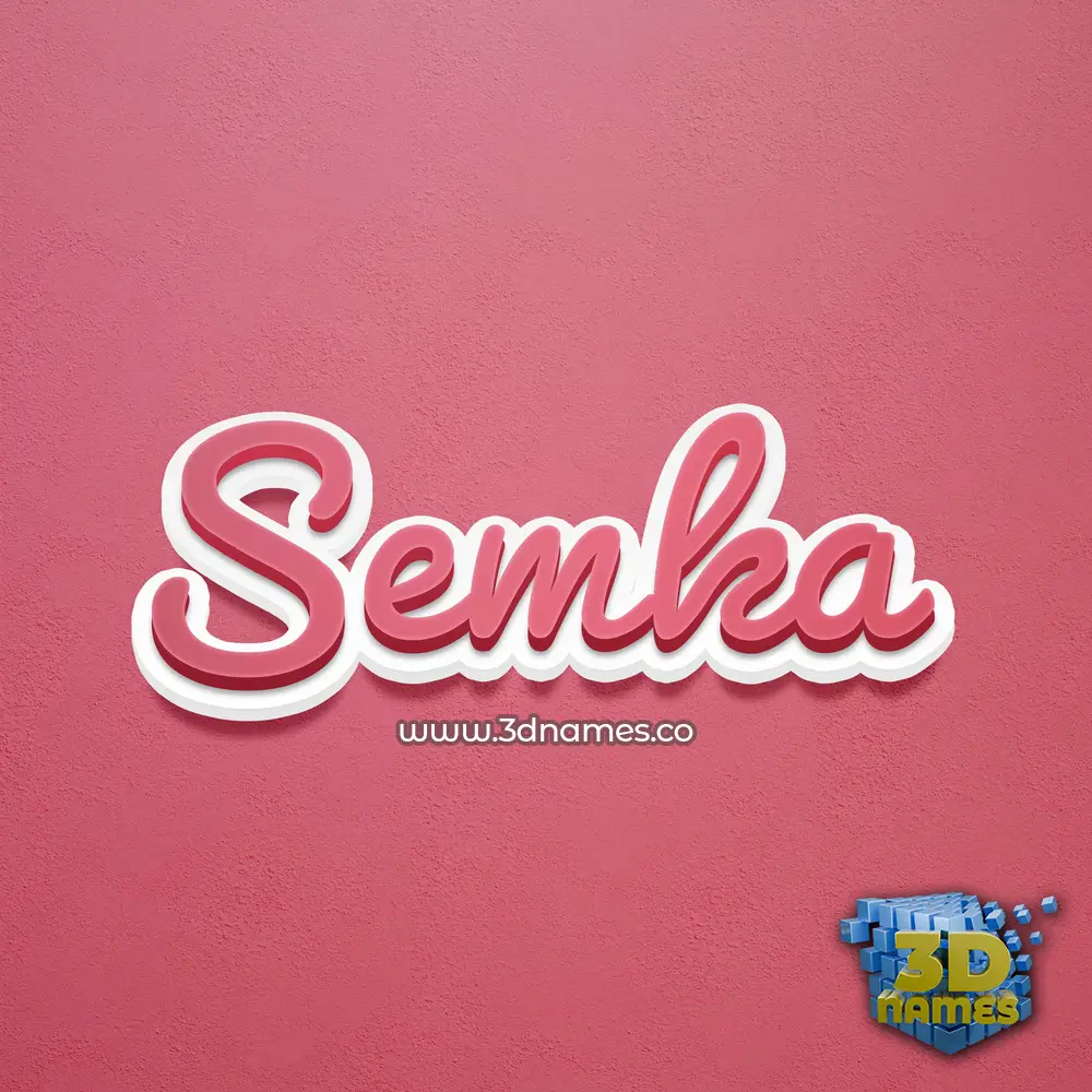 semka in Red Scribble style - 3D name wallpaper