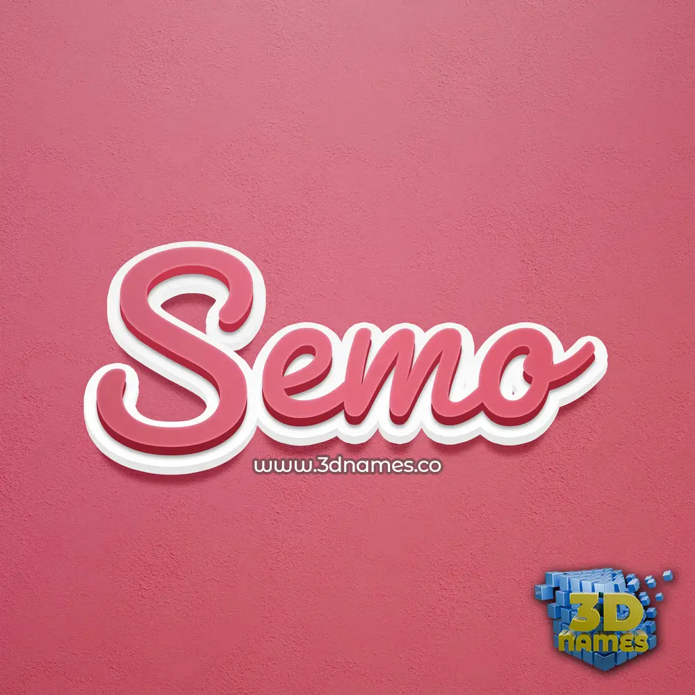 semo in Red Scribble style - 3D name wallpaper