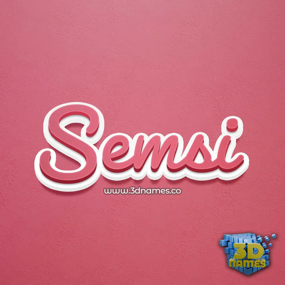 semsi in Red Scribble style - 3D name wallpaper