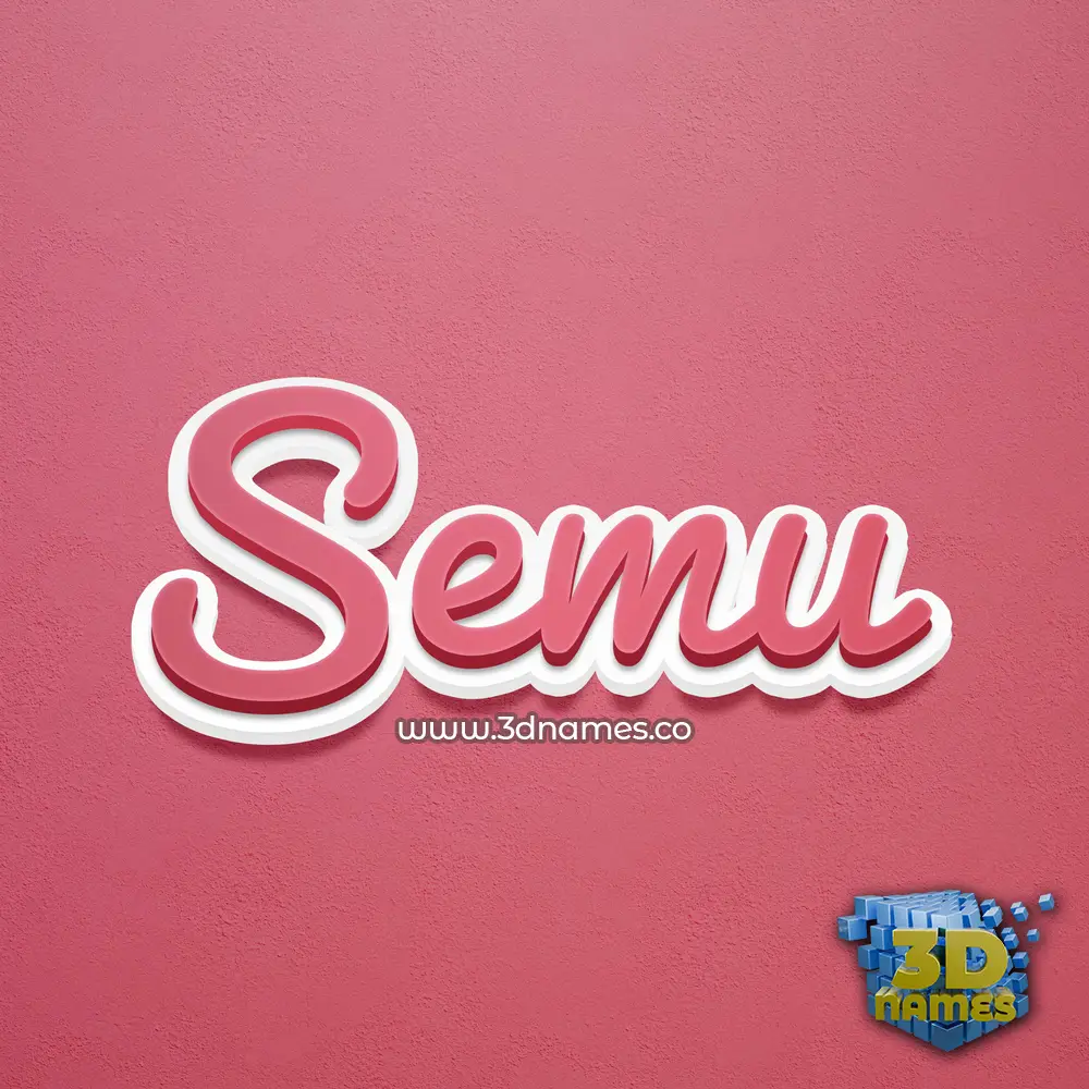 semu in Red Scribble style - 3D name wallpaper