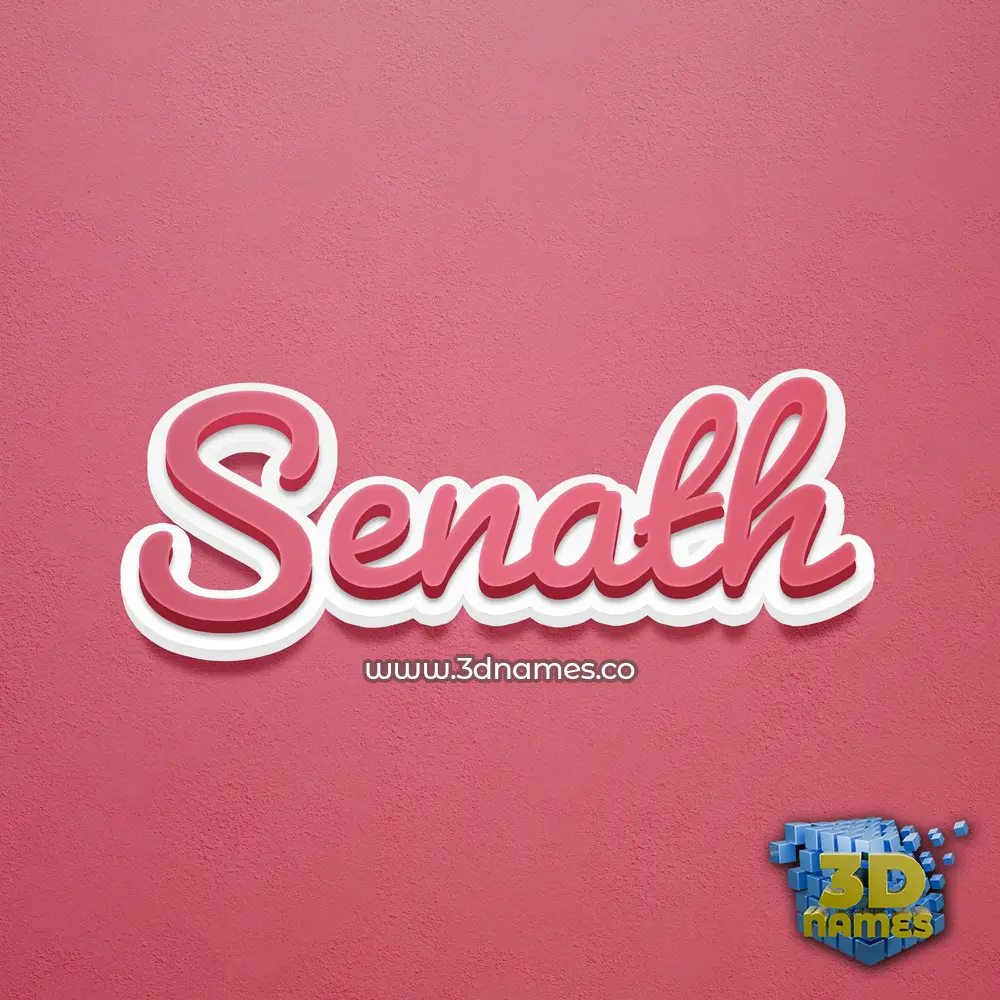 senath in Red Scribble style - 3D name wallpaper