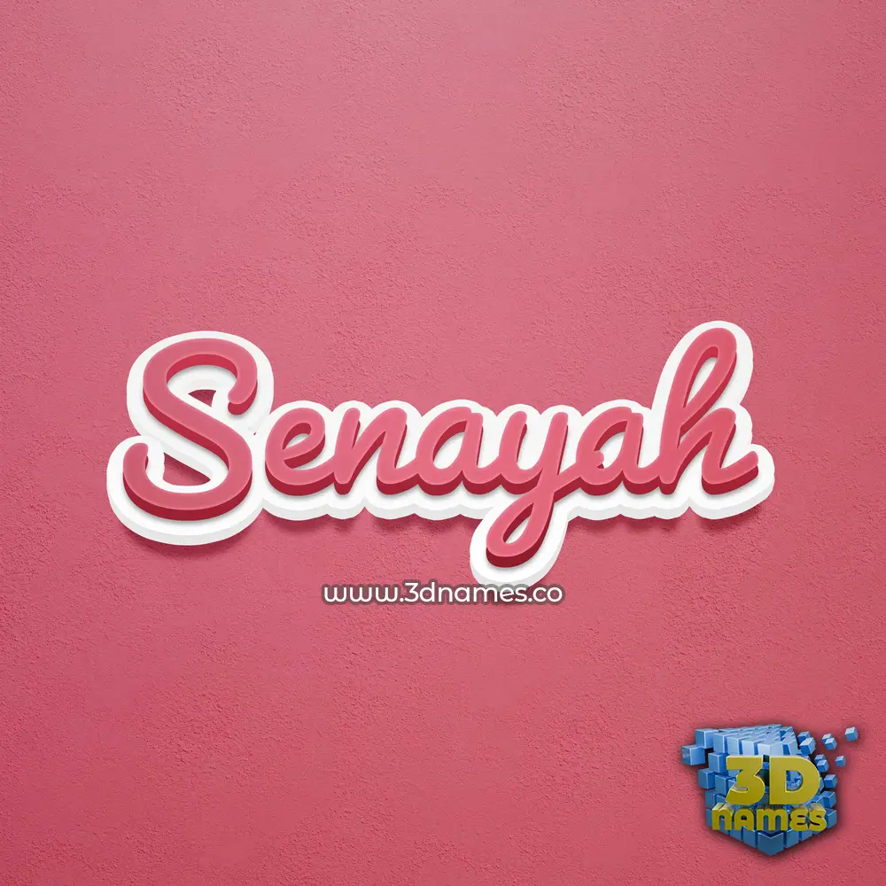 senayah in Red Scribble style - 3D name wallpaper