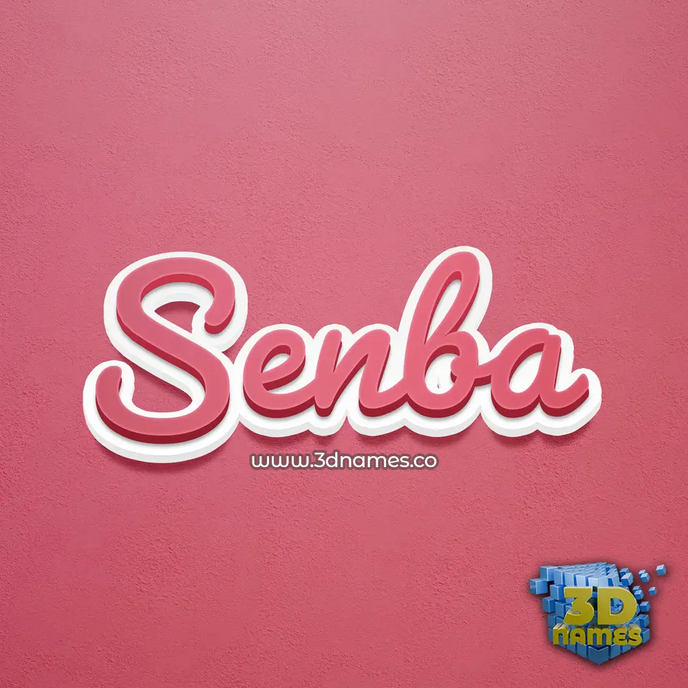 senba in Red Scribble style - 3D name wallpaper