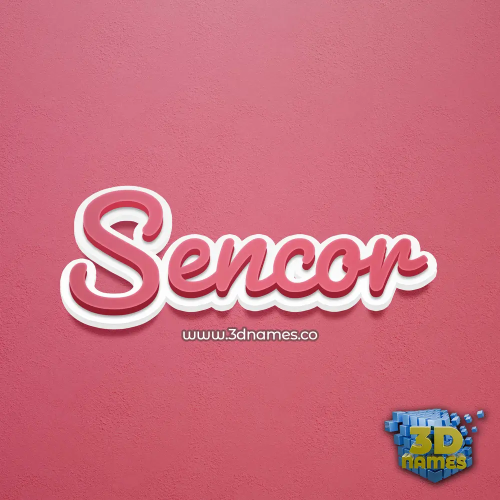 sencor in Red Scribble style - 3D name wallpaper