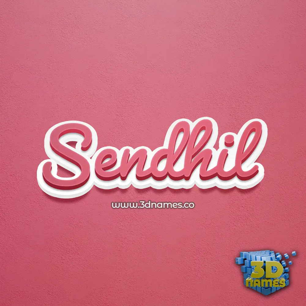 sendhil in Red Scribble style - 3D name wallpaper