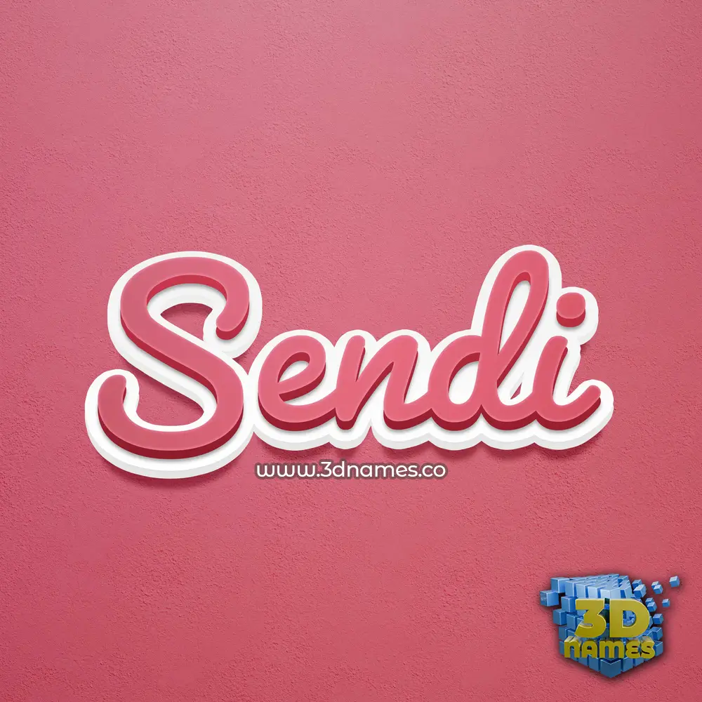 sendi in Red Scribble style - 3D name wallpaper