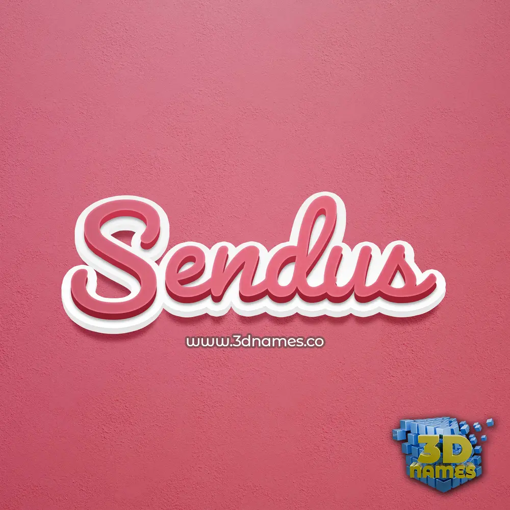 sendus in Red Scribble style - 3D name wallpaper