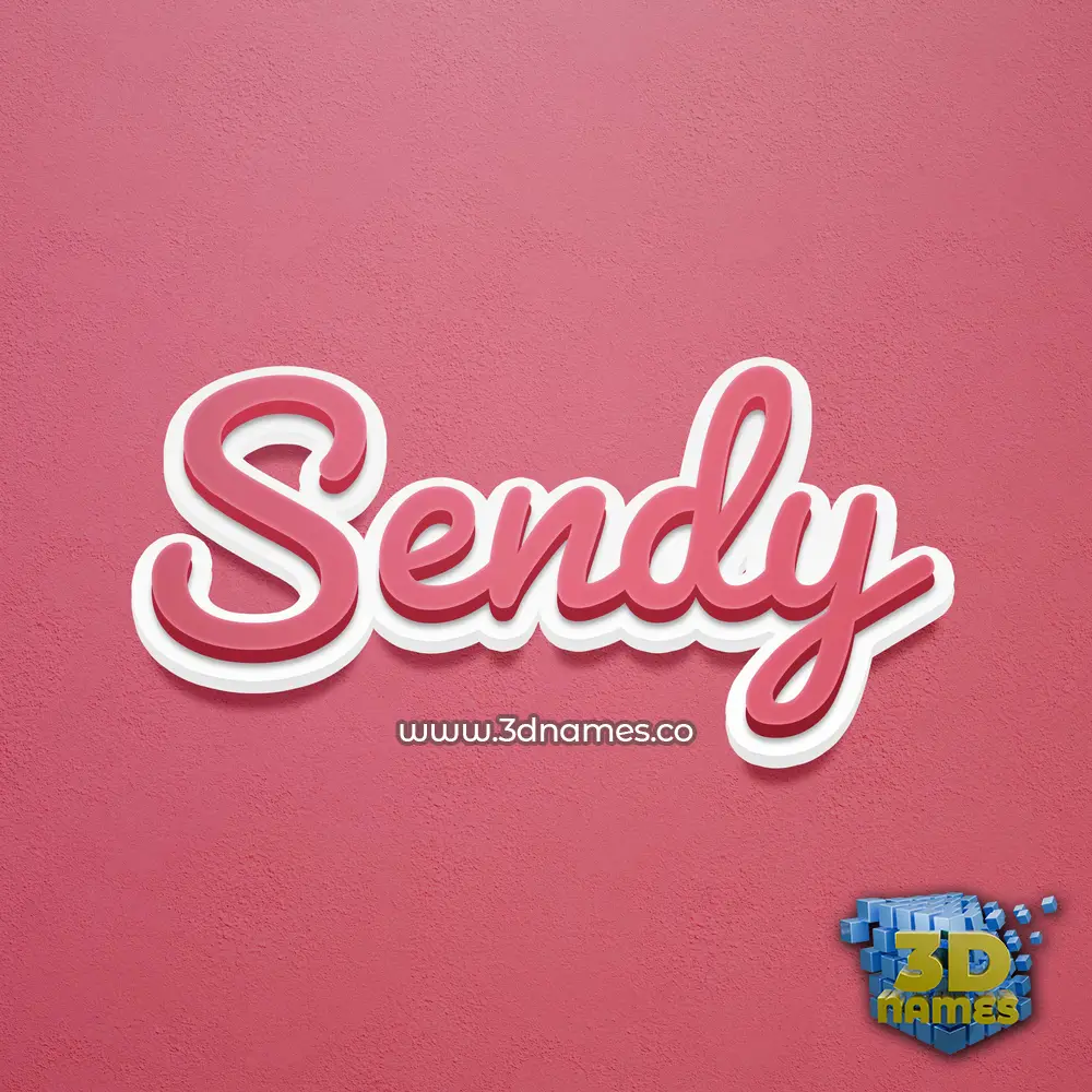 sendy in Red Scribble style - 3D name wallpaper