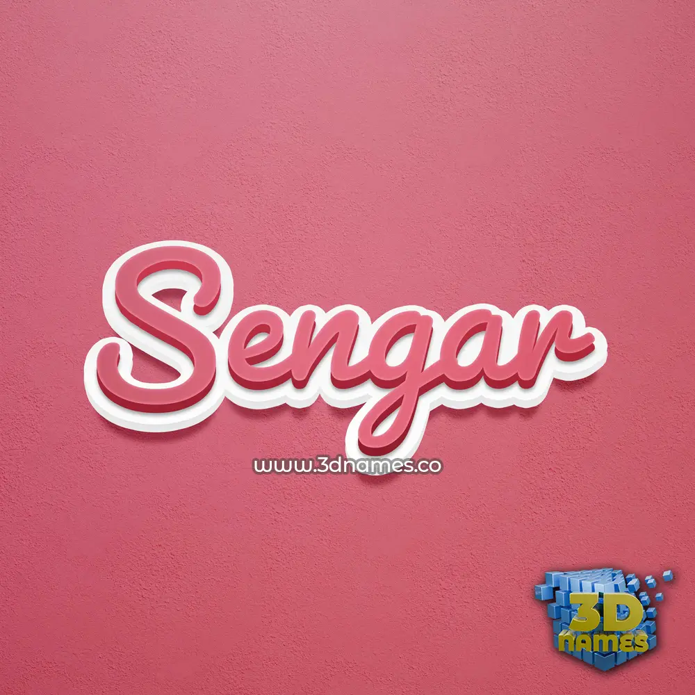 sengar in Red Scribble style - 3D name wallpaper