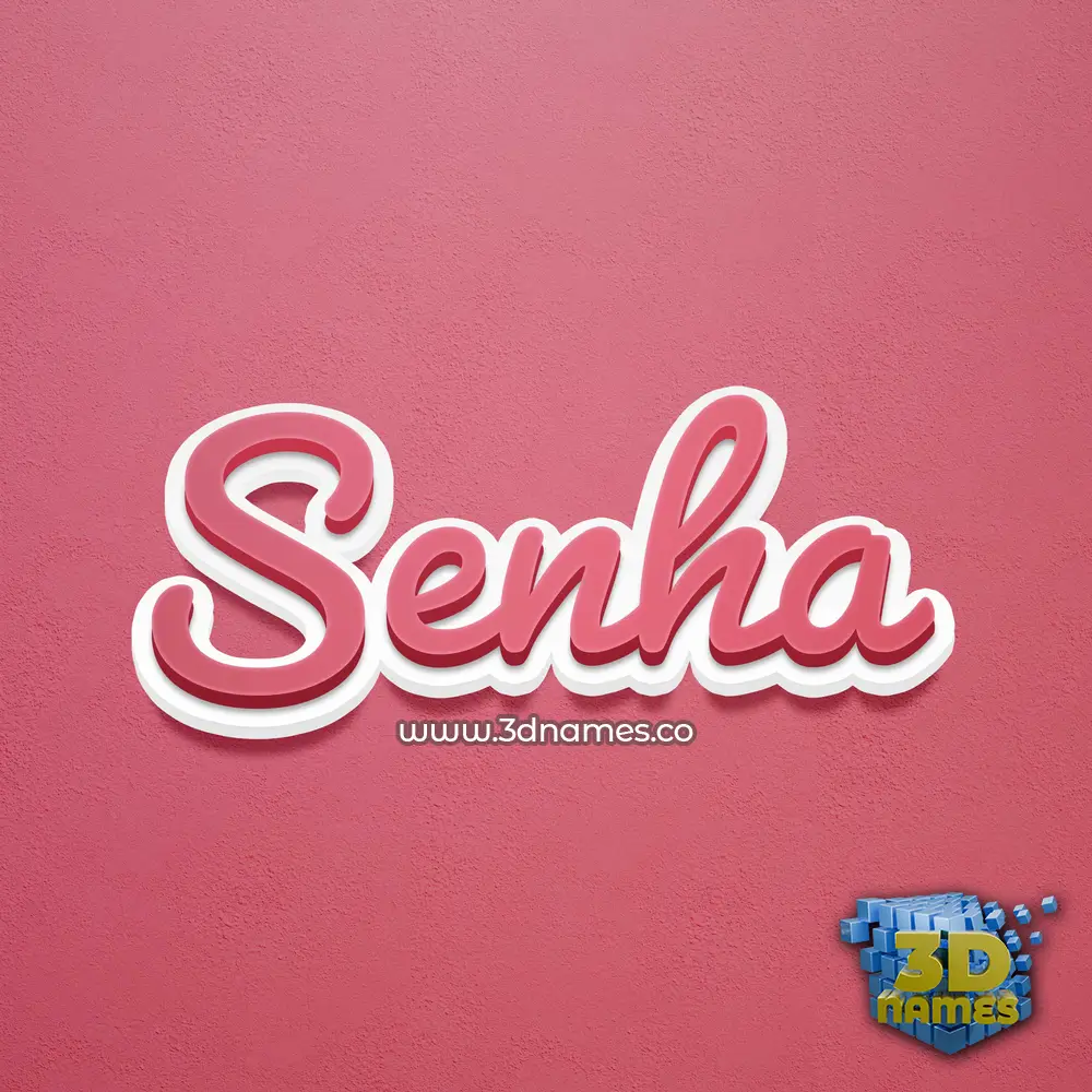 senha in Red Scribble style - 3D name wallpaper