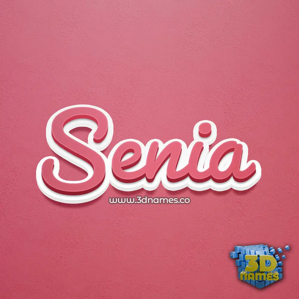 senia in Red Scribble style - 3D name wallpaper