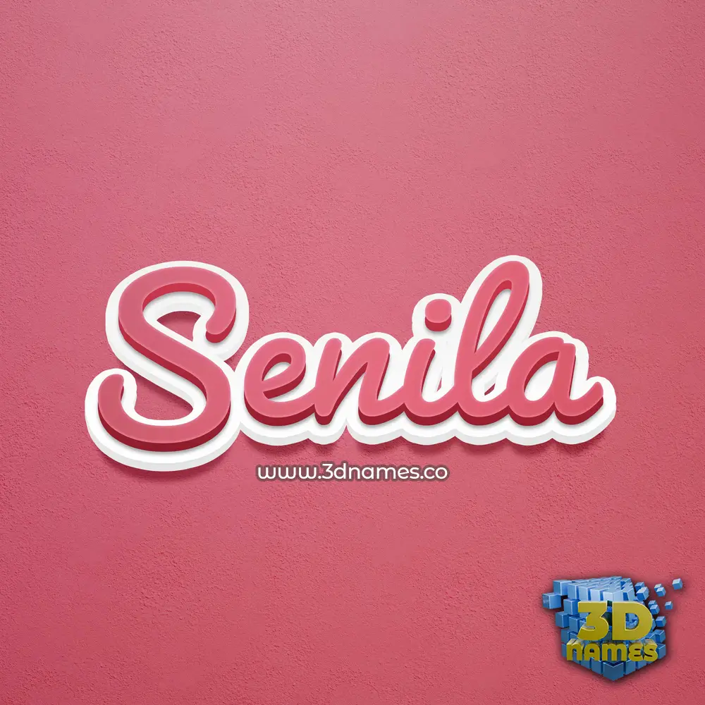 senila in Red Scribble style - 3D name wallpaper