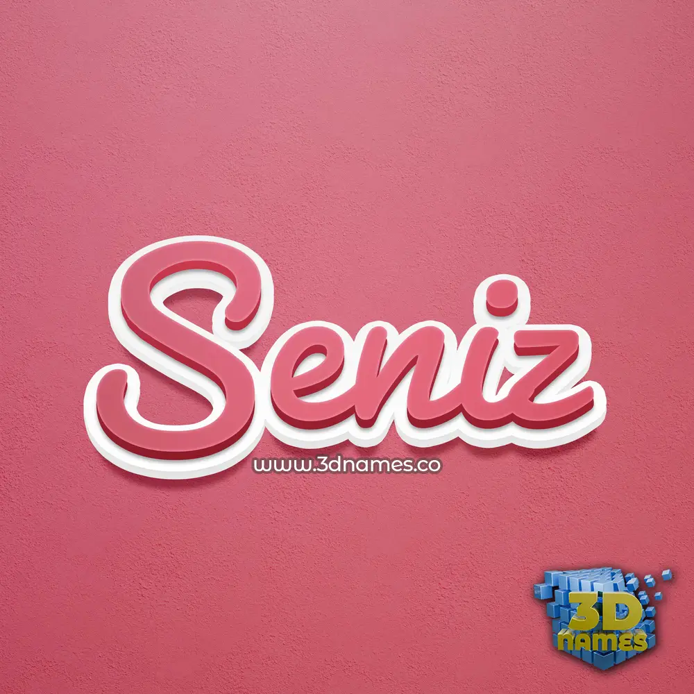 seniz in Red Scribble style - 3D name wallpaper