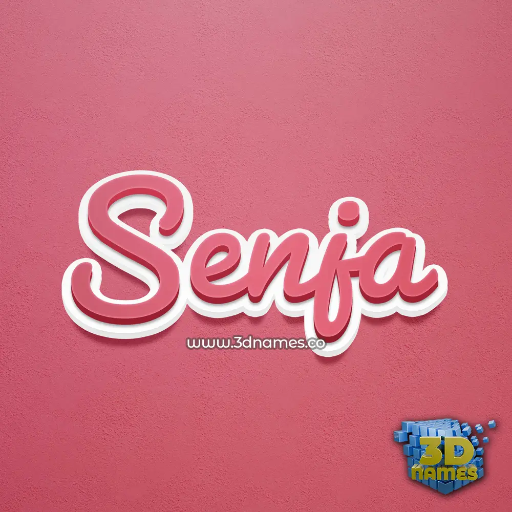 senja in Red Scribble style - 3D name wallpaper
