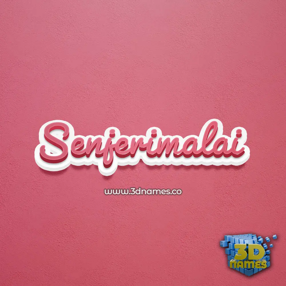 senjerimalai in Red Scribble style - 3D name wallpaper