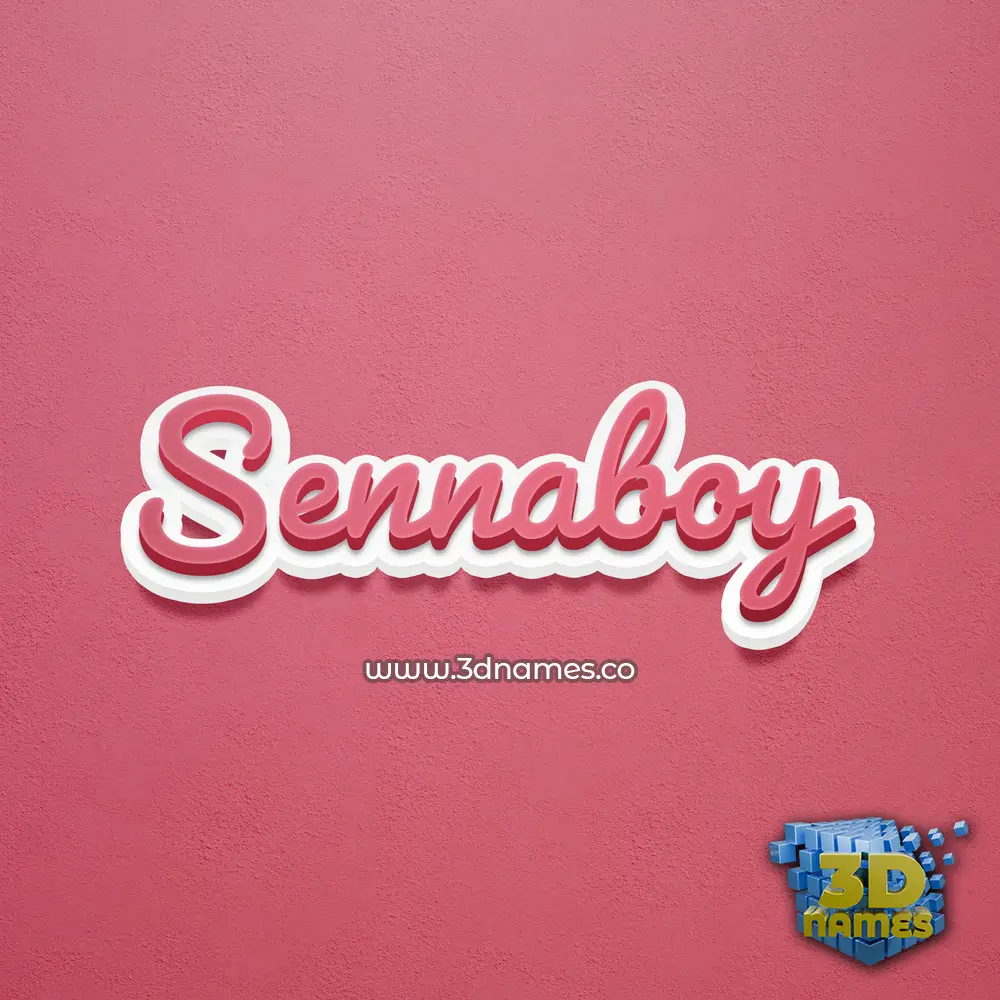 sennaboy in Red Scribble style - 3D name wallpaper