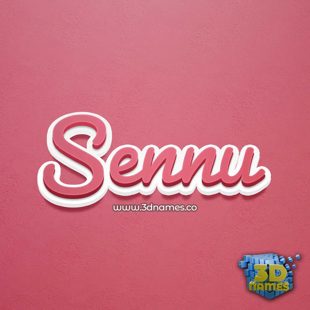 sennu in Red Scribble style - 3D name wallpaper