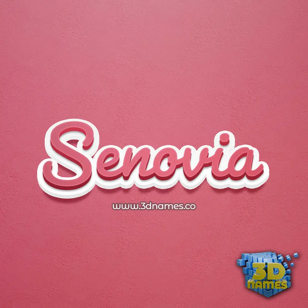 senovia in Red Scribble style - 3D name wallpaper