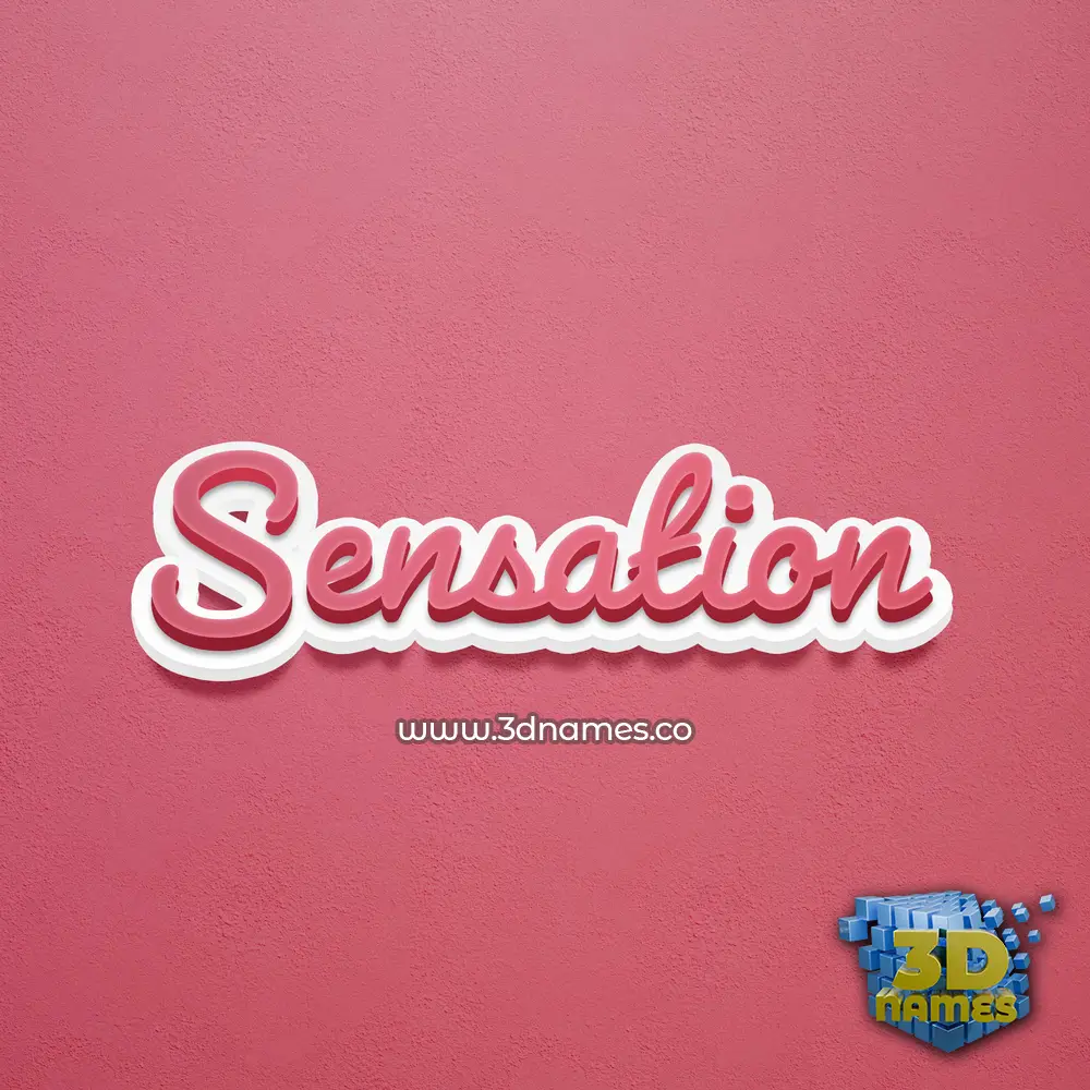 sensation in Red Scribble style - 3D name wallpaper