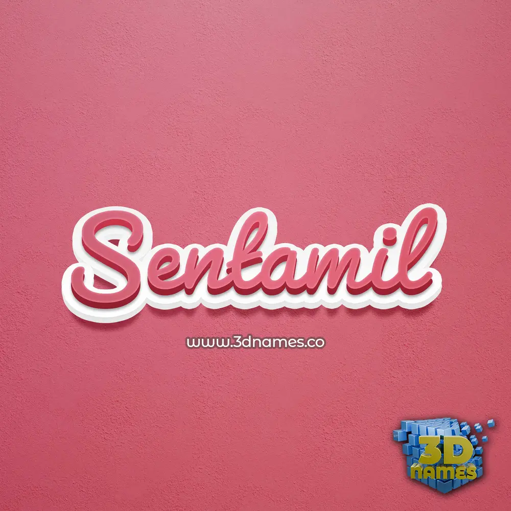 sentamil in Red Scribble style - 3D name wallpaper