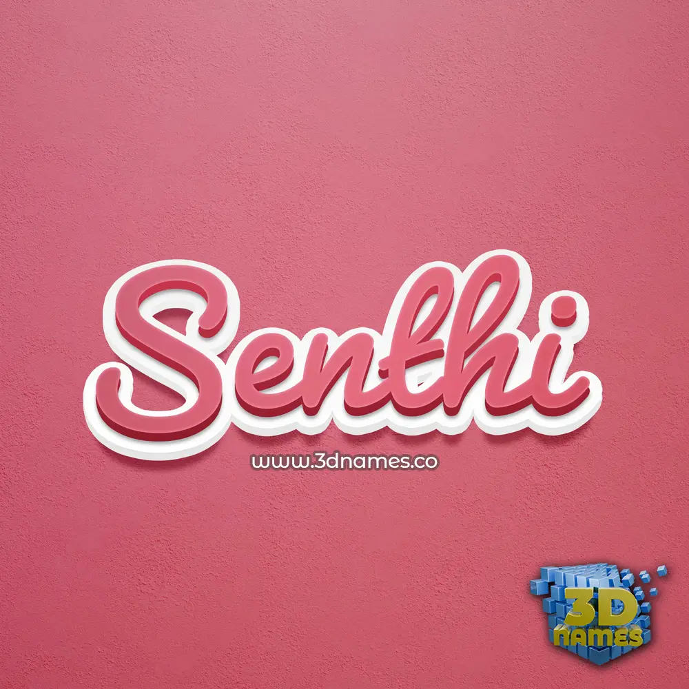 senthi in Red Scribble style - 3D name wallpaper