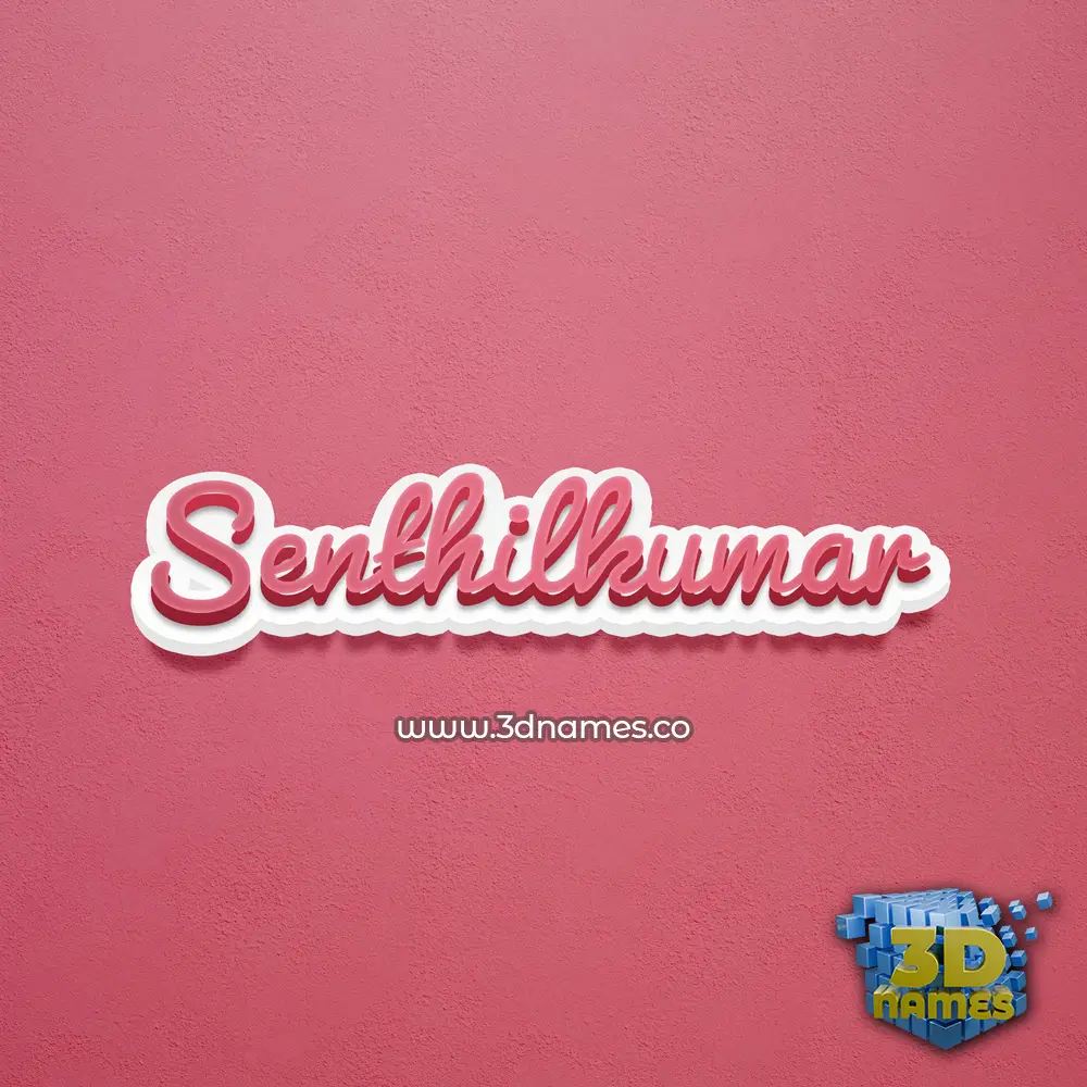 senthilkumar in Red Scribble style - 3D name wallpaper