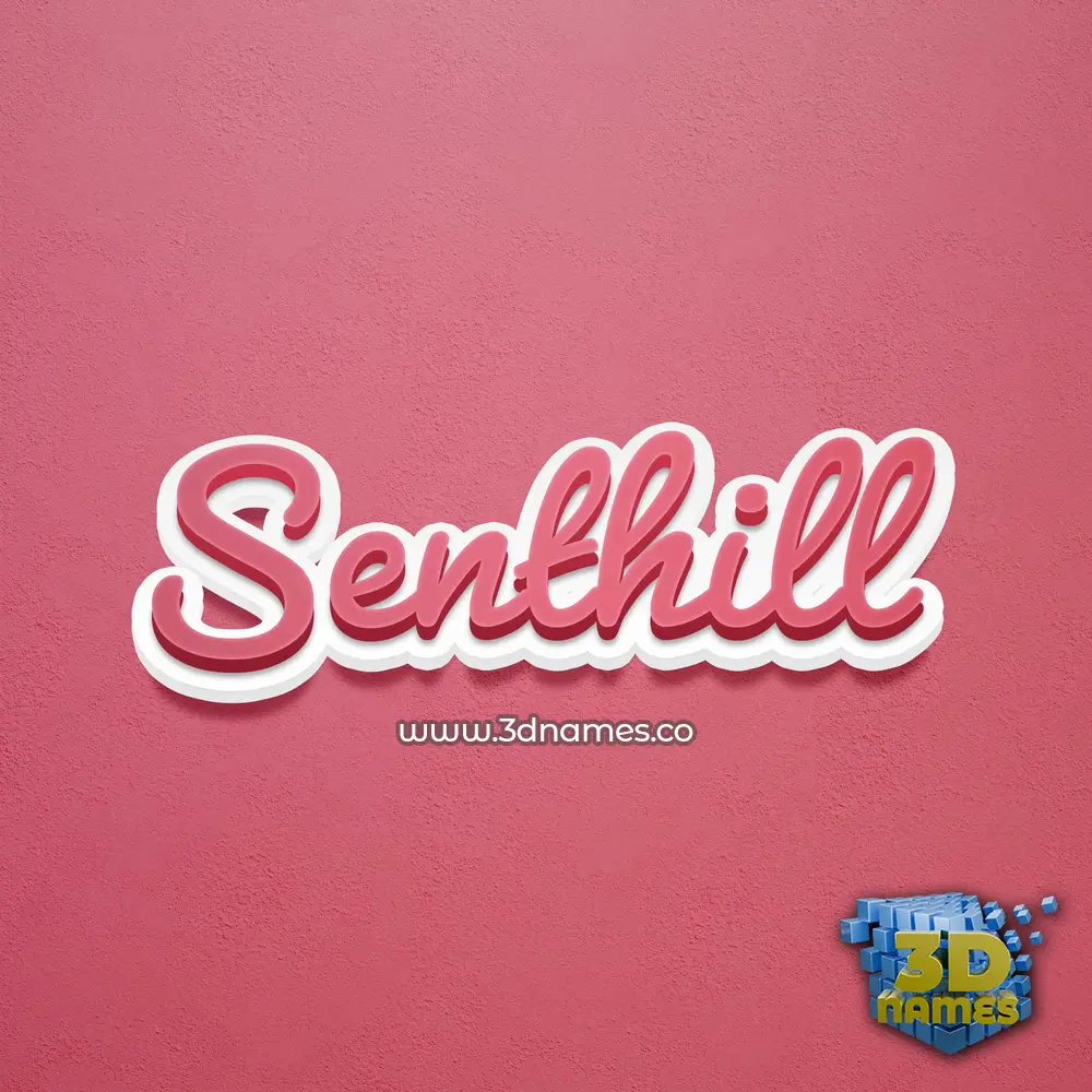 senthill in Red Scribble style - 3D name wallpaper
