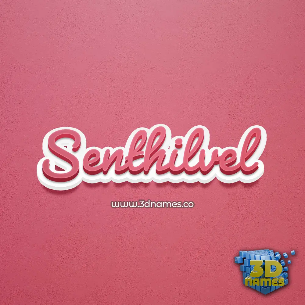 senthilvel in Red Scribble style - 3D name wallpaper