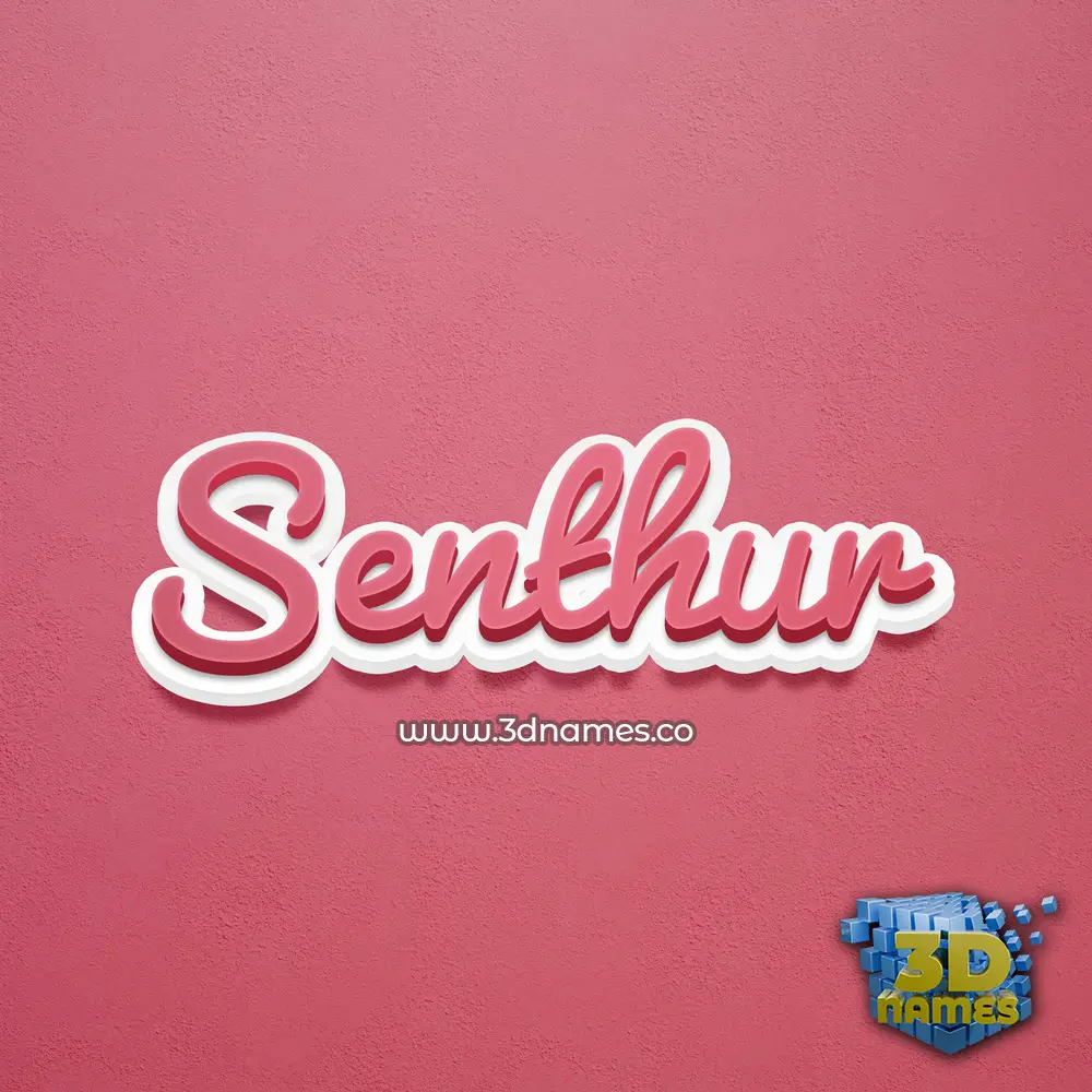 senthur in Red Scribble style - 3D name wallpaper