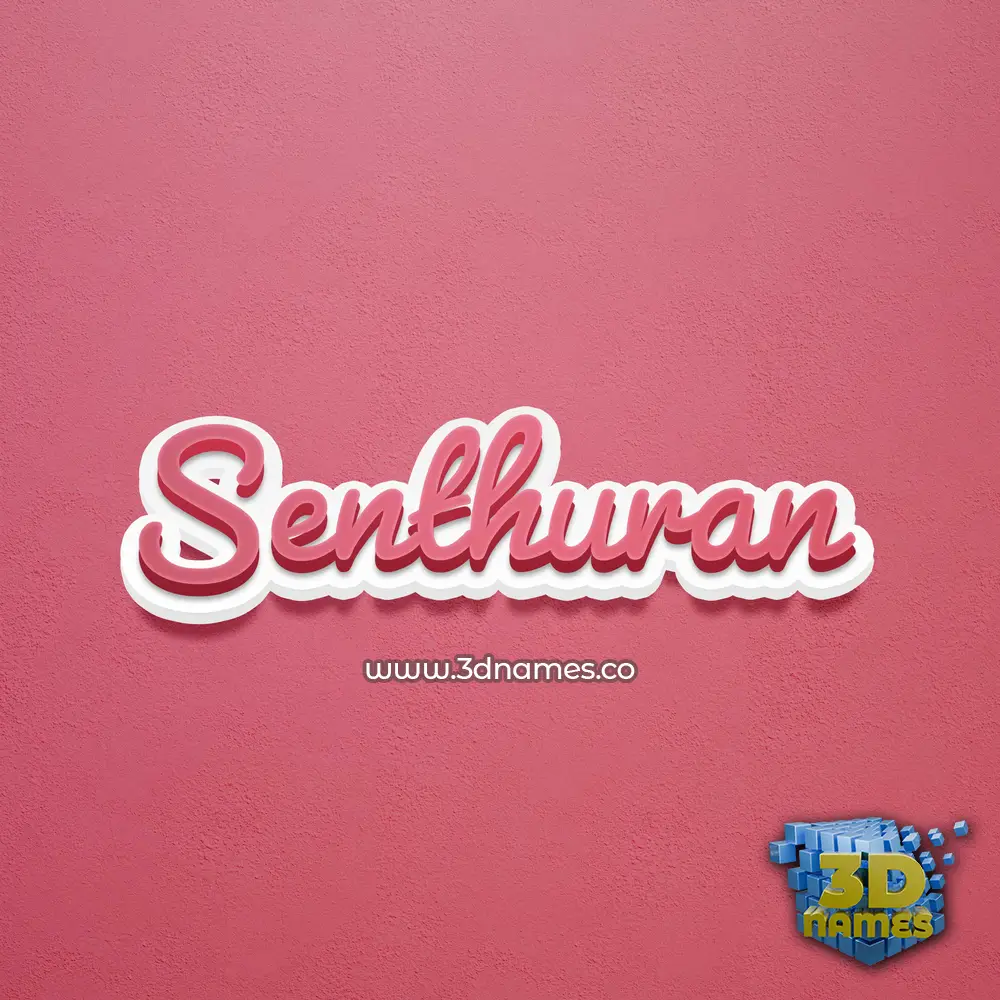 senthuran in Red Scribble style - 3D name wallpaper