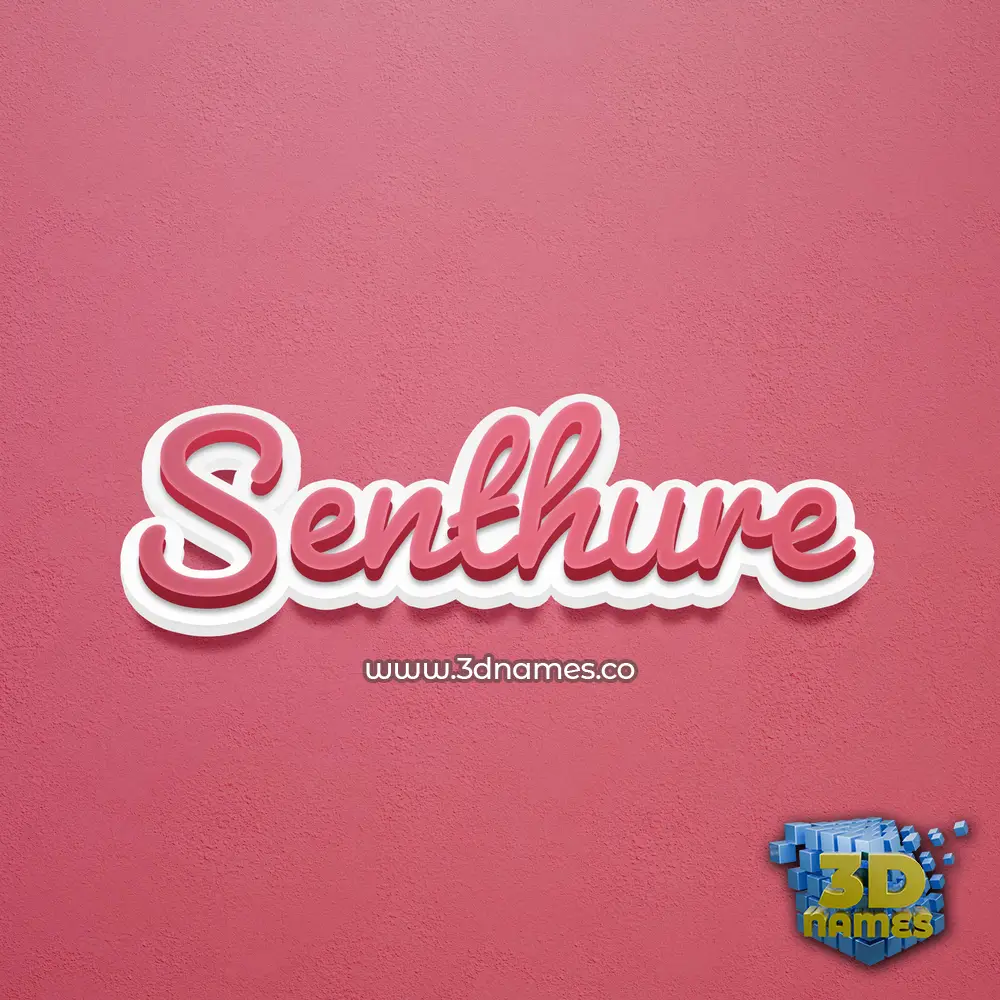 senthure in Red Scribble style - 3D name wallpaper