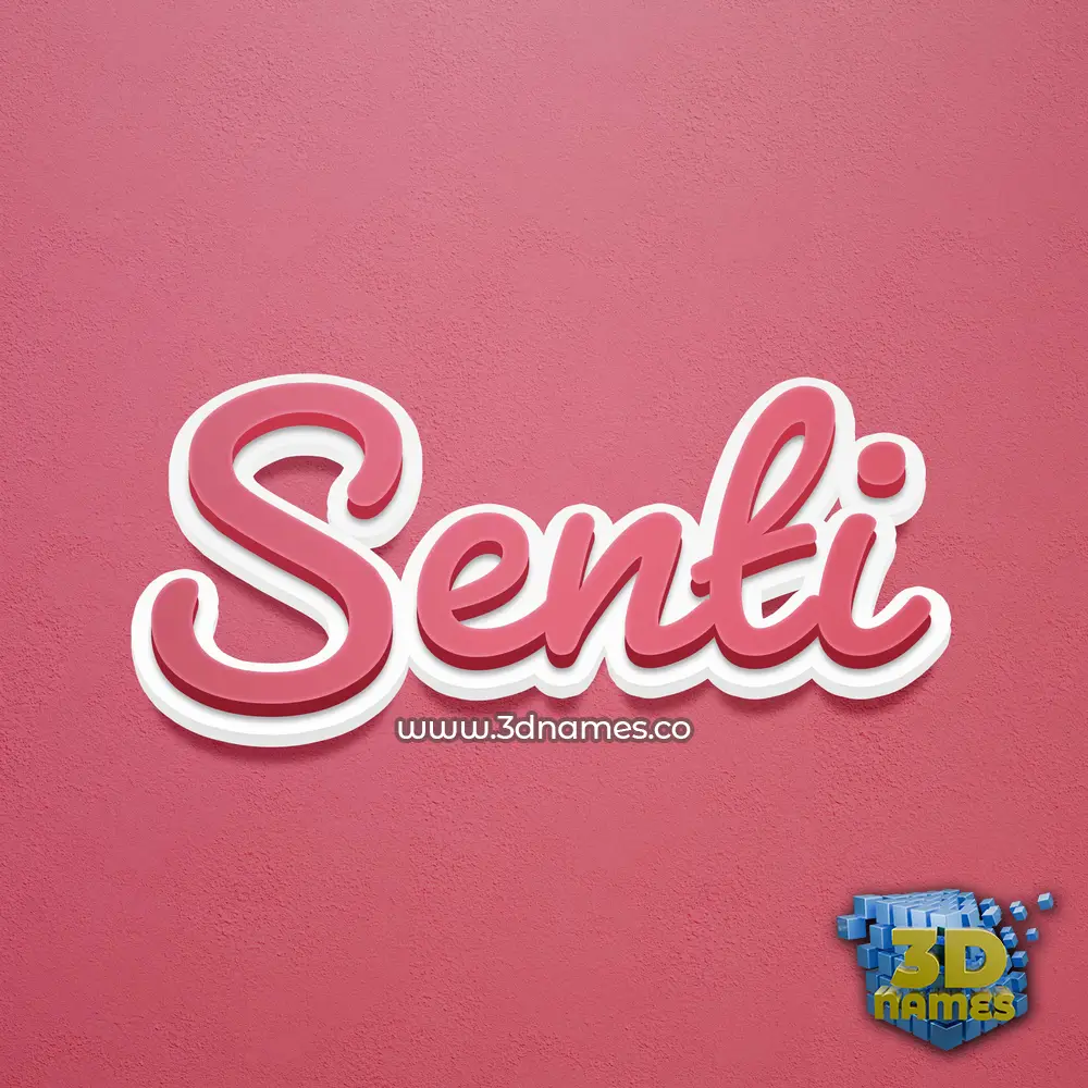 senti in Red Scribble style - 3D name wallpaper