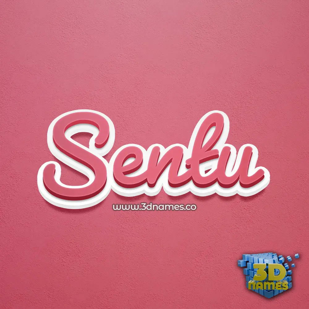 sentu in Red Scribble style - 3D name wallpaper