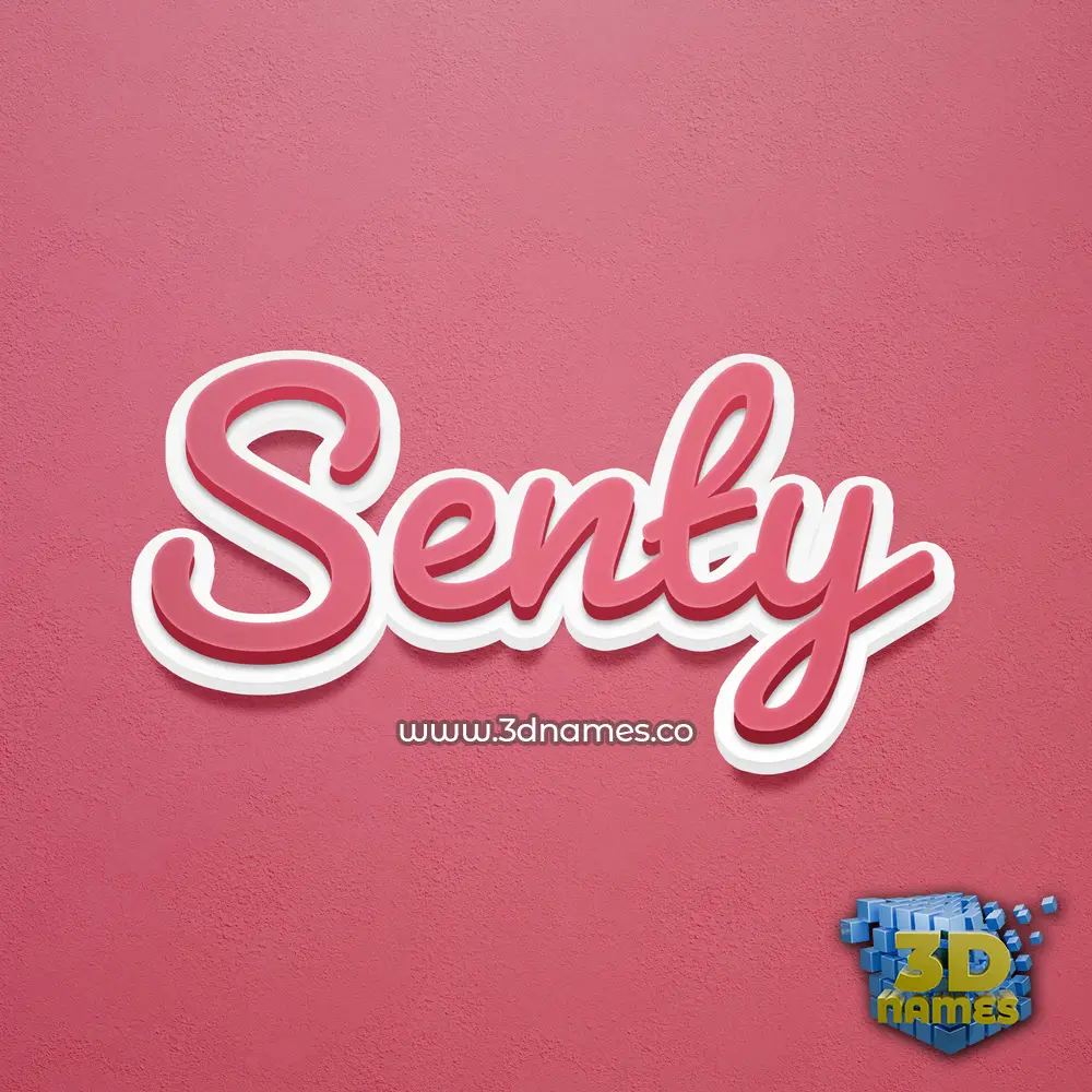 senty in Red Scribble style - 3D name wallpaper