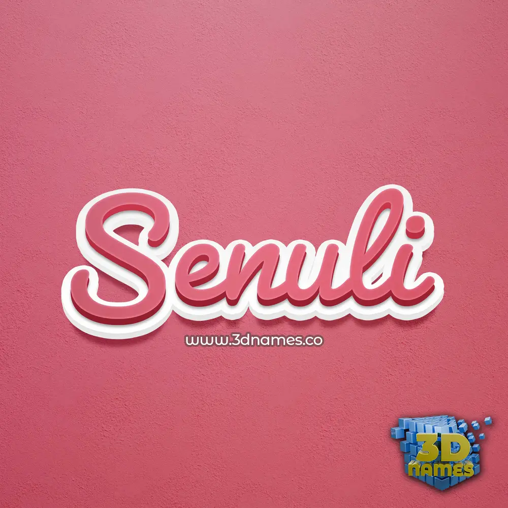 senuli in Red Scribble style - 3D name wallpaper