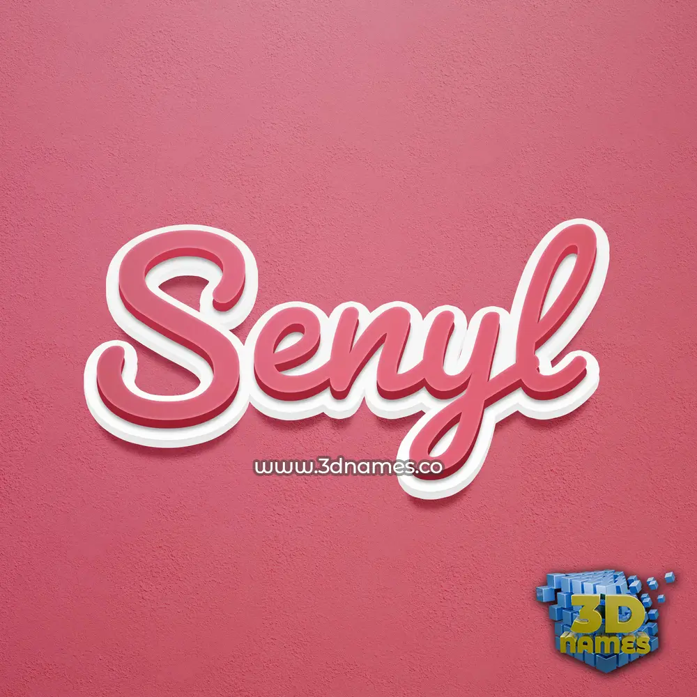 senyl in Red Scribble style - 3D name wallpaper