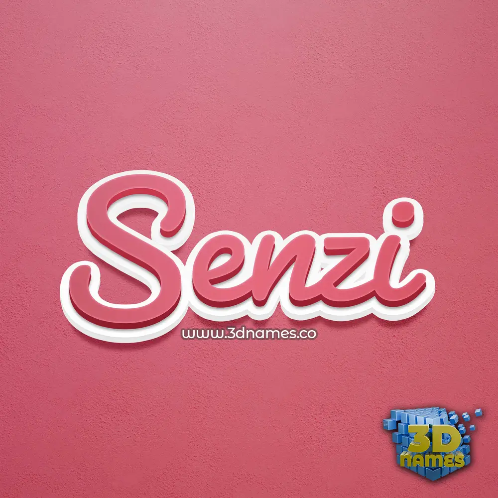 senzi in Red Scribble style - 3D name wallpaper