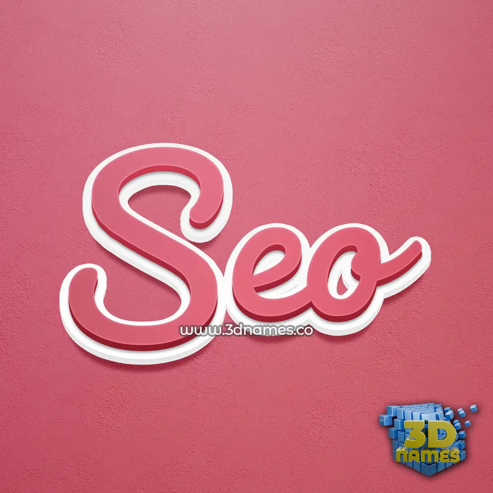 seo in Red Scribble style - 3D name wallpaper