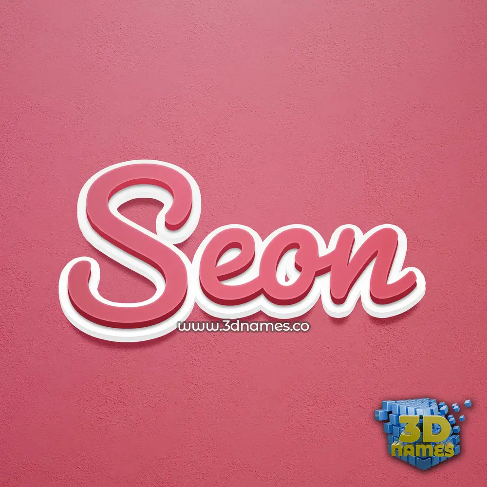 seon in Red Scribble style - 3D name wallpaper