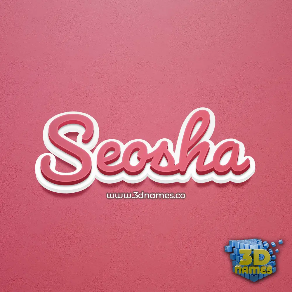 seosha in Red Scribble style - 3D name wallpaper