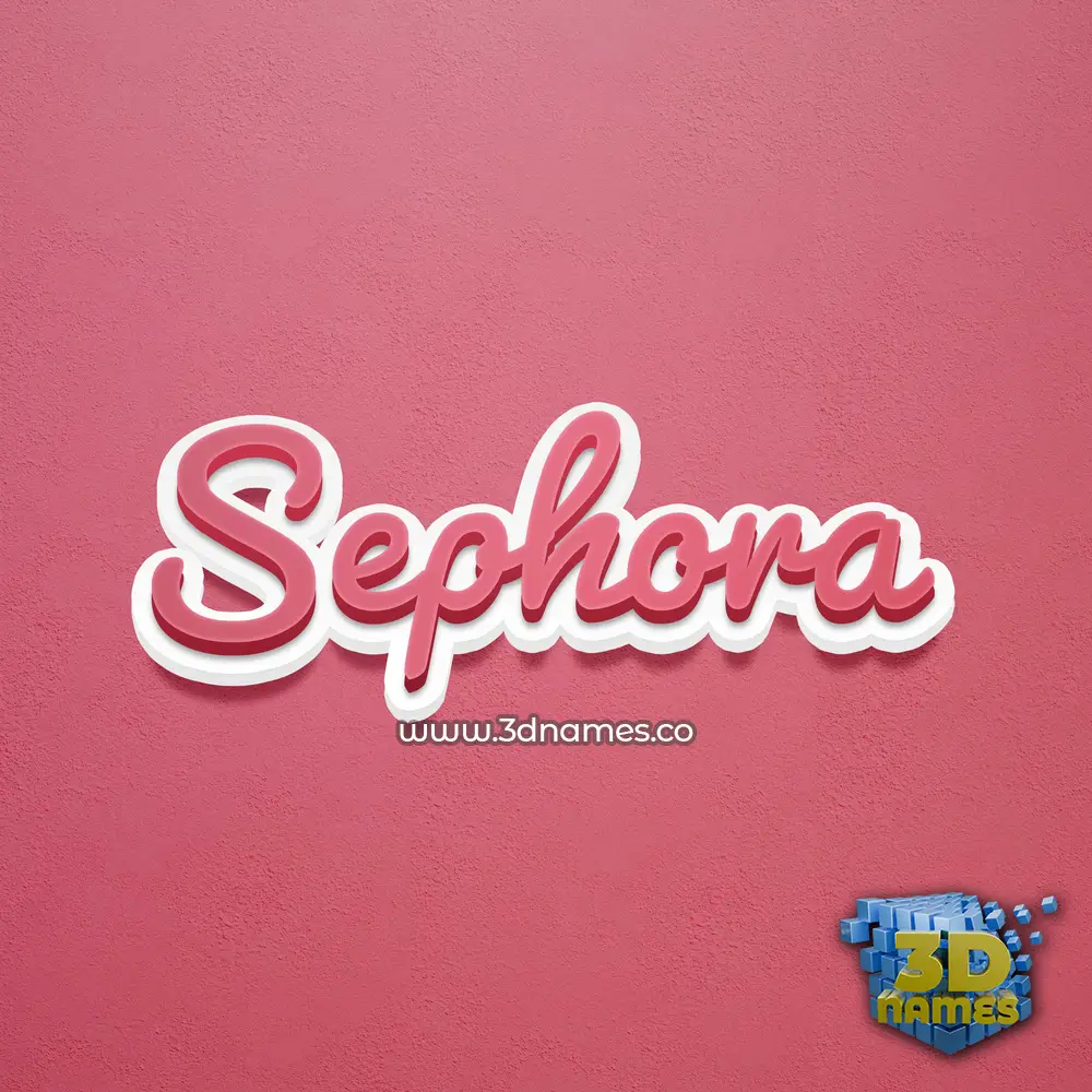 sephora in Red Scribble style - 3D name wallpaper