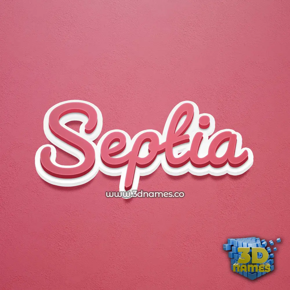 septia in Red Scribble style - 3D name wallpaper