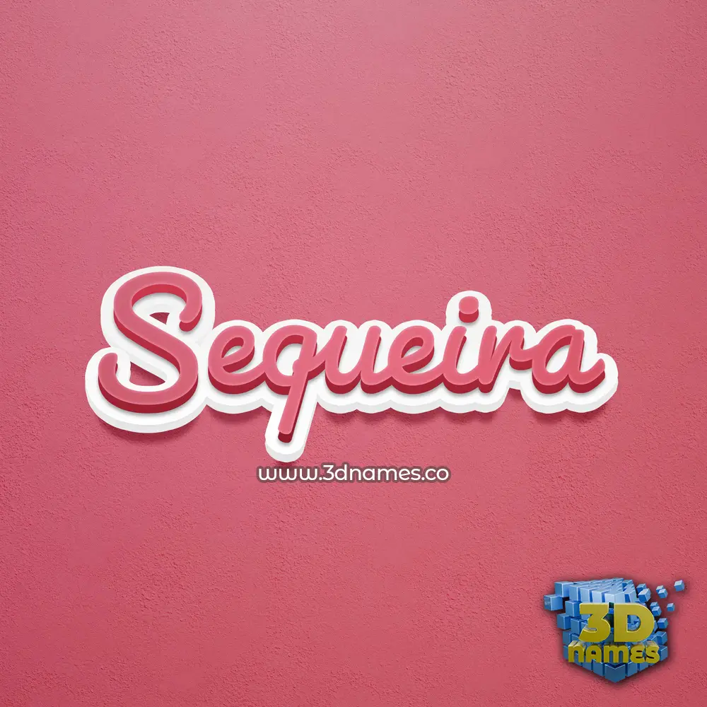 sequeira in Red Scribble style - 3D name wallpaper