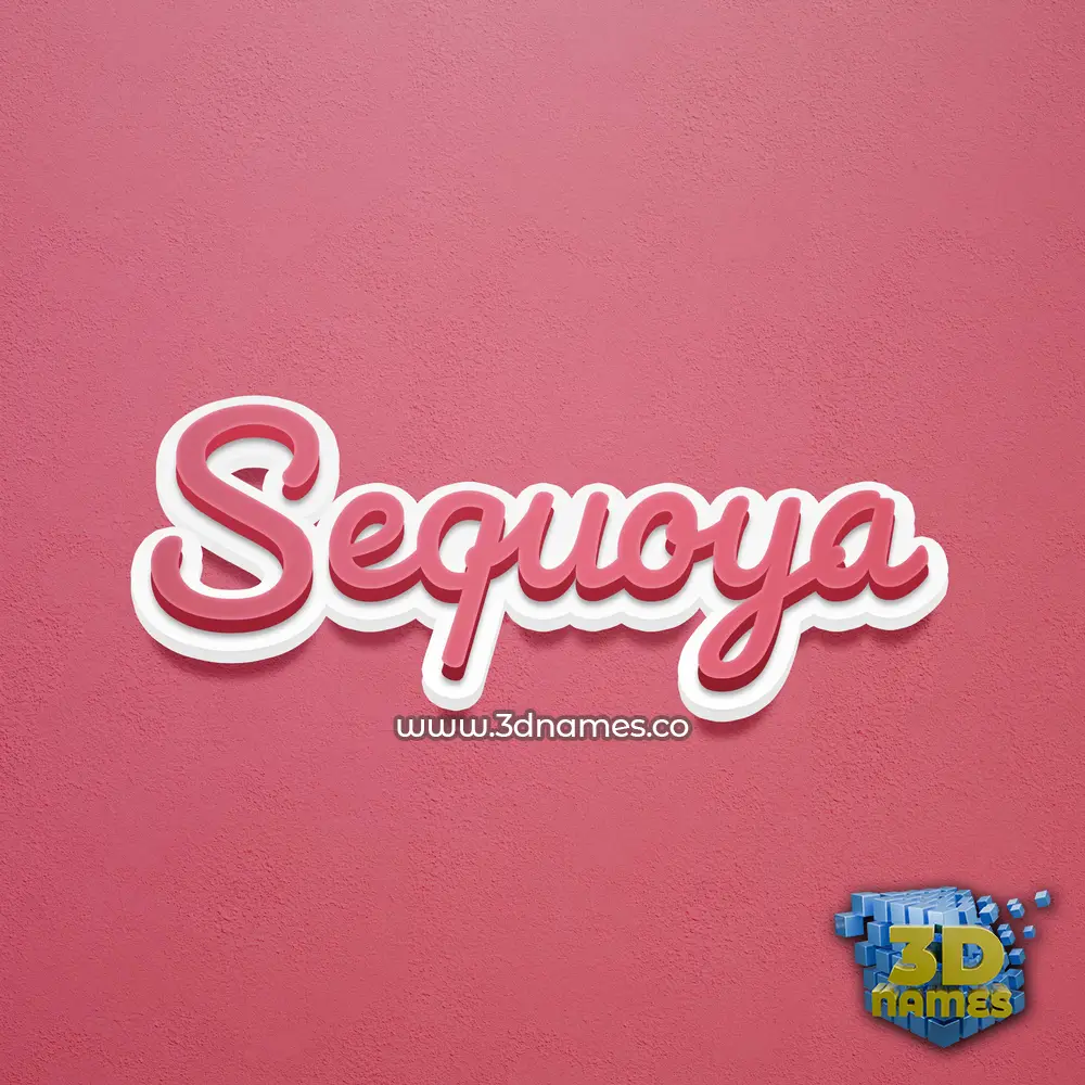 sequoya in Red Scribble style - 3D name wallpaper